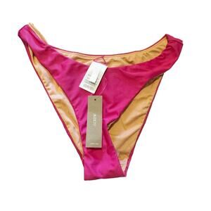J.Crew Bikini Bottom Women’s Curved Waist Cheeky Radiant Fuchsia Size S NWT